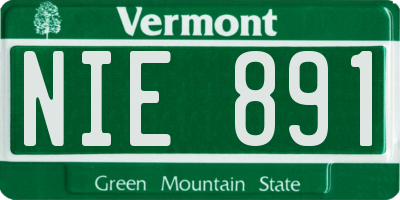 VT license plate NIE891