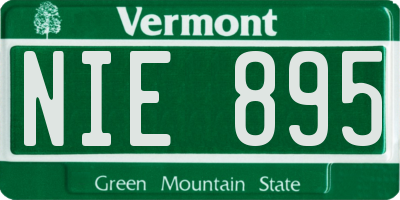 VT license plate NIE895