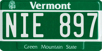 VT license plate NIE897