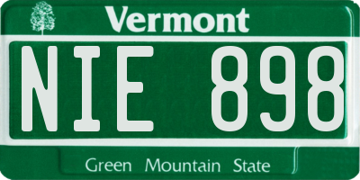 VT license plate NIE898