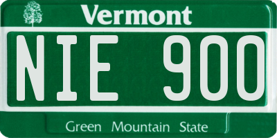 VT license plate NIE900