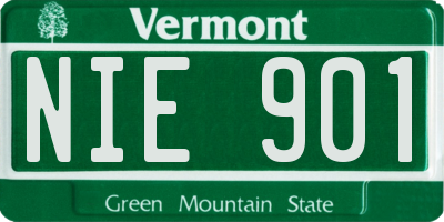 VT license plate NIE901