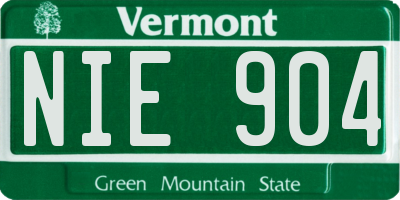 VT license plate NIE904