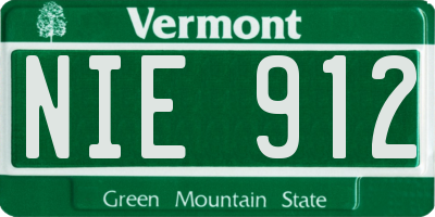 VT license plate NIE912