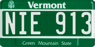 VT license plate NIE913