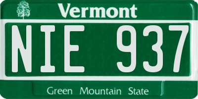 VT license plate NIE937