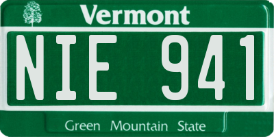 VT license plate NIE941