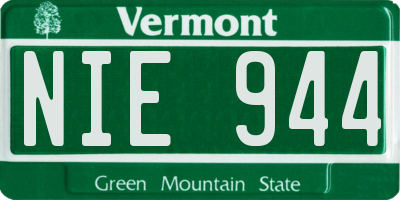 VT license plate NIE944