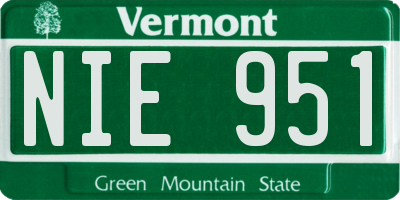 VT license plate NIE951