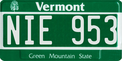 VT license plate NIE953