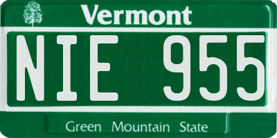 VT license plate NIE955