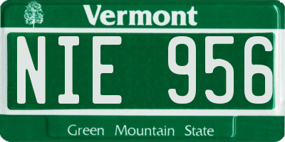 VT license plate NIE956