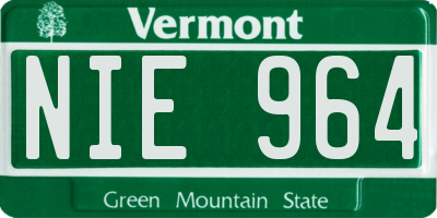 VT license plate NIE964