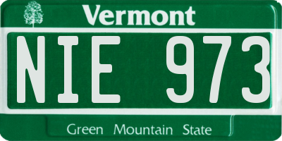 VT license plate NIE973