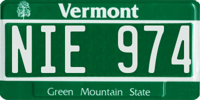 VT license plate NIE974