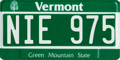 VT license plate NIE975