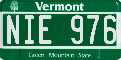 VT license plate NIE976