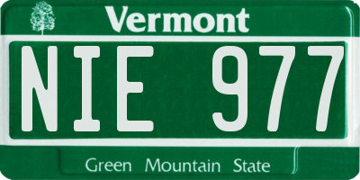 VT license plate NIE977