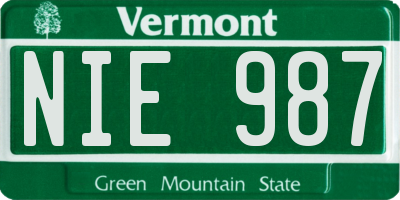 VT license plate NIE987