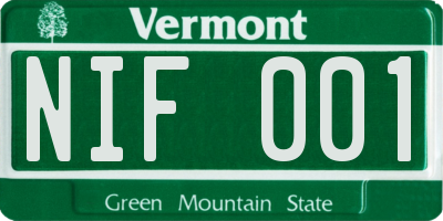 VT license plate NIF001