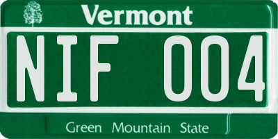 VT license plate NIF004