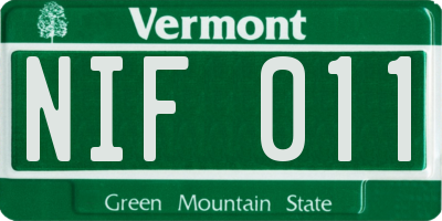 VT license plate NIF011