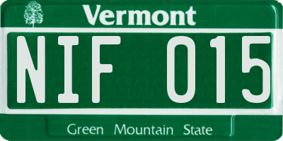 VT license plate NIF015