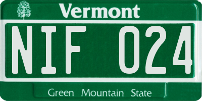 VT license plate NIF024