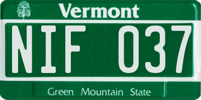 VT license plate NIF037