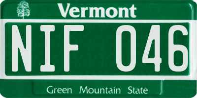 VT license plate NIF046