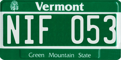 VT license plate NIF053