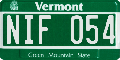 VT license plate NIF054