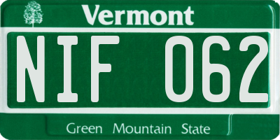VT license plate NIF062