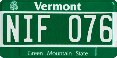 VT license plate NIF076