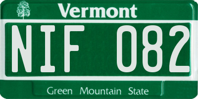 VT license plate NIF082
