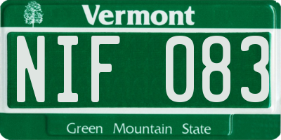 VT license plate NIF083