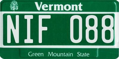 VT license plate NIF088
