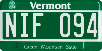 VT license plate NIF094