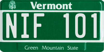 VT license plate NIF101