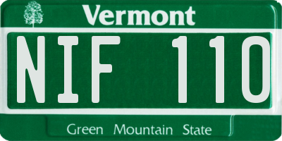 VT license plate NIF110