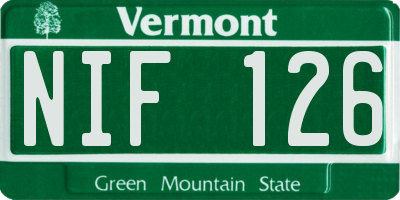 VT license plate NIF126