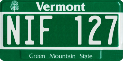 VT license plate NIF127