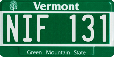 VT license plate NIF131