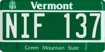 VT license plate NIF137