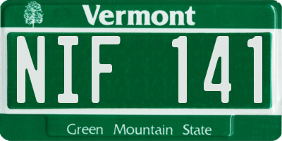 VT license plate NIF141