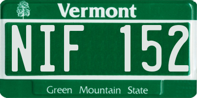 VT license plate NIF152