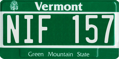 VT license plate NIF157