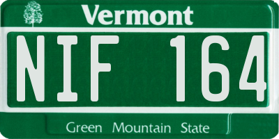 VT license plate NIF164