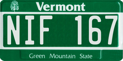 VT license plate NIF167