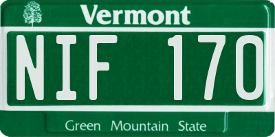 VT license plate NIF170